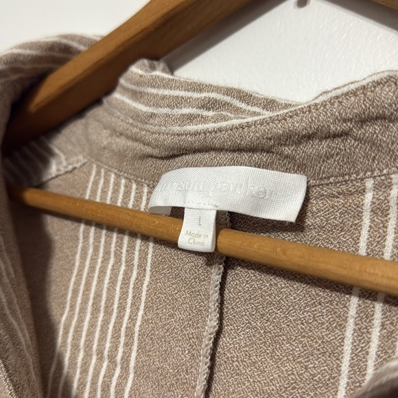 Adyson Parker cream white striped button up cropped shirt - Picture 6 of 9